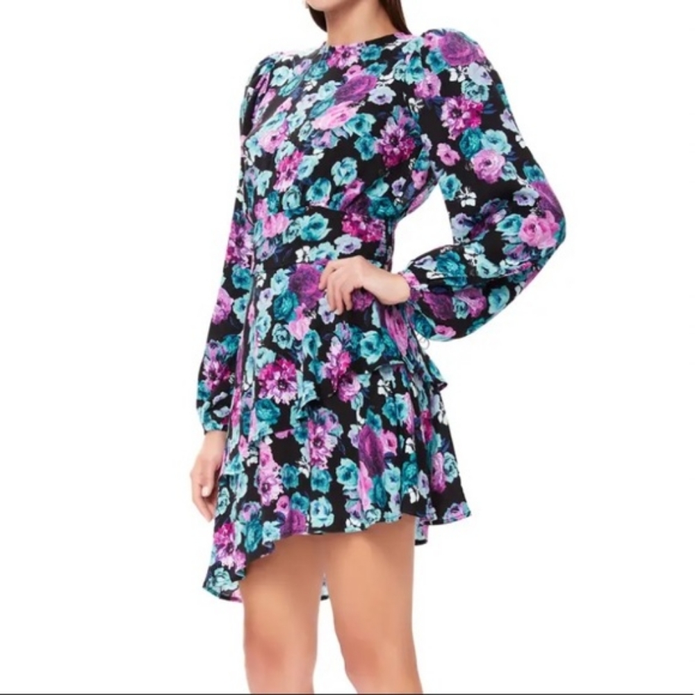 AFRM Parker Ruffle Back Cutout Long Sleeve Dress - Picture 2 of 5